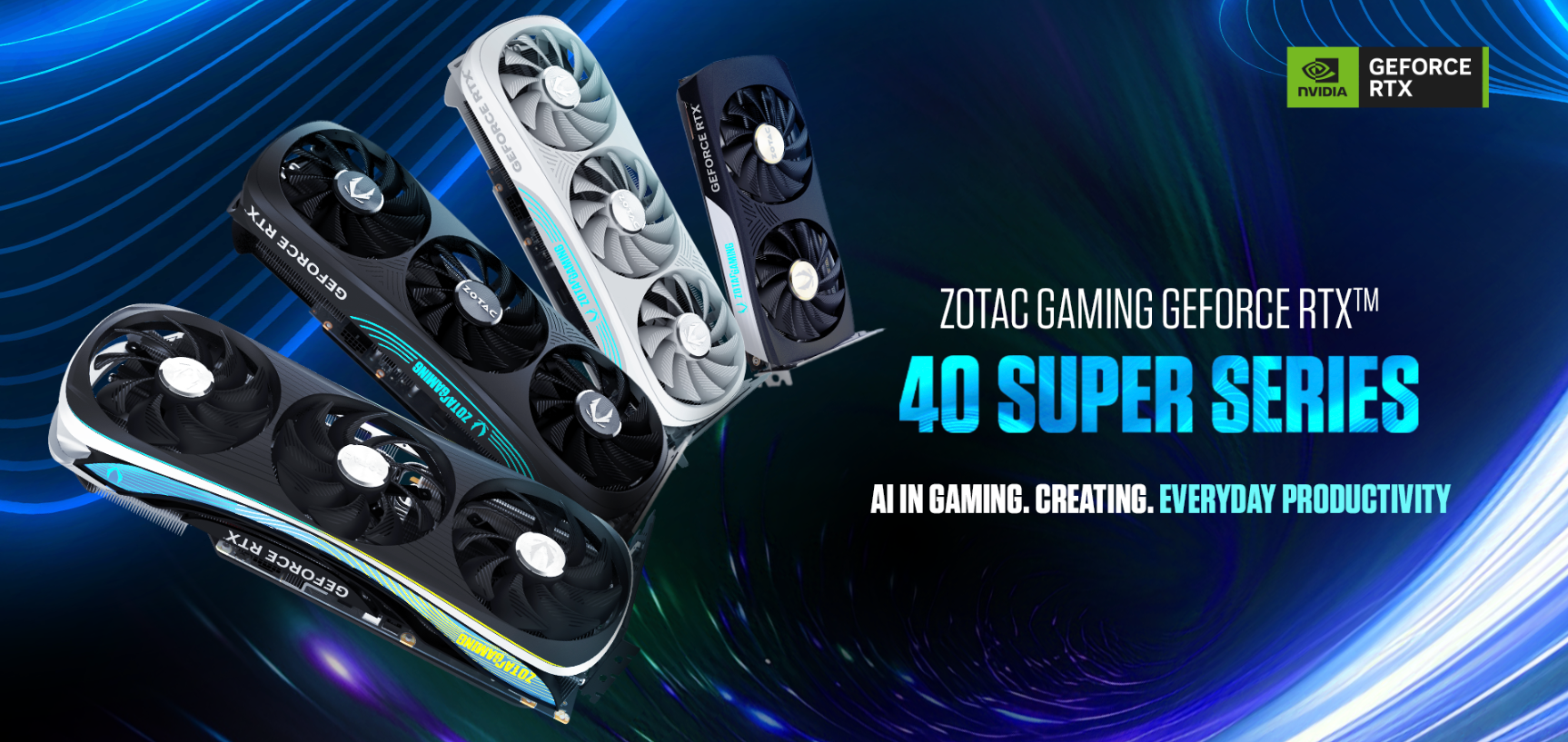 A large marketing image providing additional information about the product ZOTAC GAMING GeForce RTX 4080 SUPER AMP 16GB GDDR6X - Additional alt info not provided